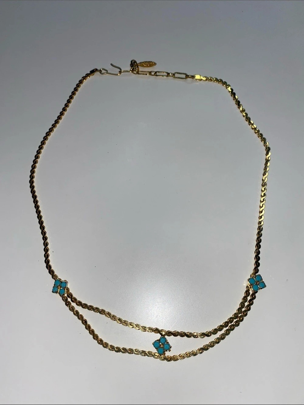 Vintage Gold Turquoise Necklace